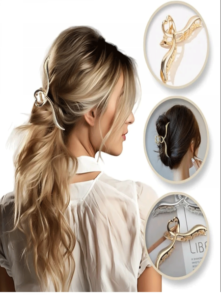 Spinka klamra do włosów serce - złota