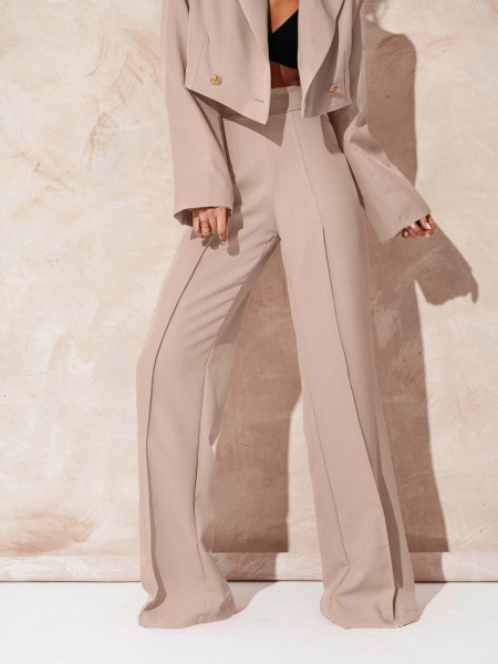 Garnitur z szerokimi spodniami HAJAM - cappuccino 2