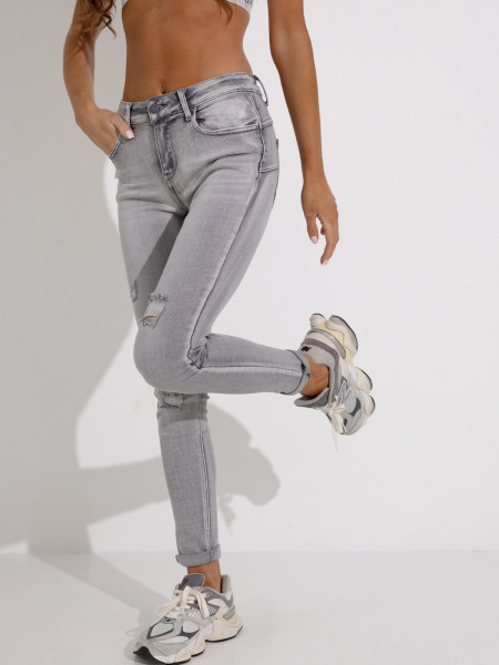 Jeansowe spodnie push up z... 2