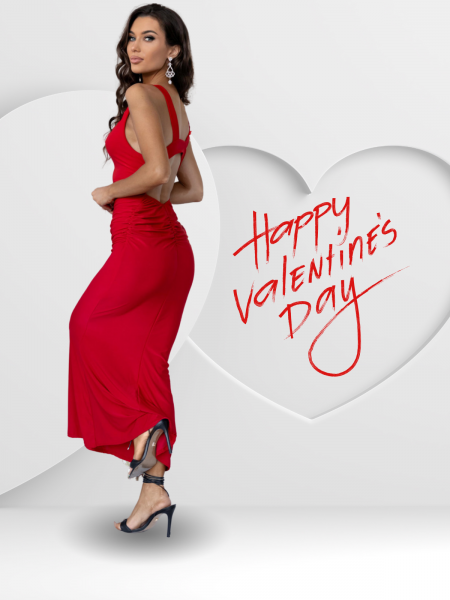 Sukienka maxi z odsłoniętymi plecami ELARA - czerwona 2