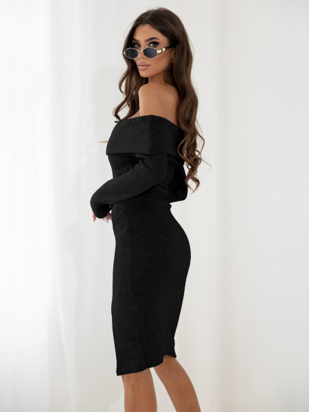 Dzianinowa sukienka hiszpanka MARCELINE - czarna 2