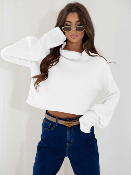 Dzianinowy sweter z golfem oversize NUALA - biały 2