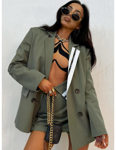 Marynarka oversize z guzikami  LUCHIA - khaki