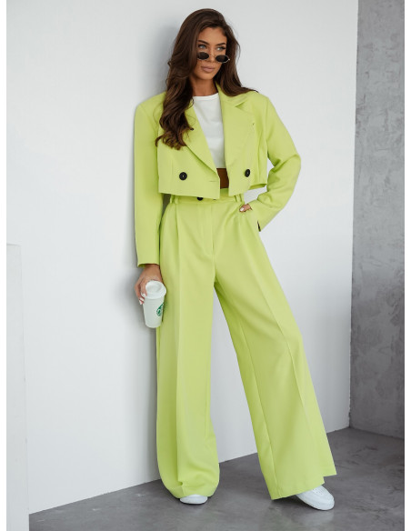 Krótka marynarka oversize CASEY - limonkowa
