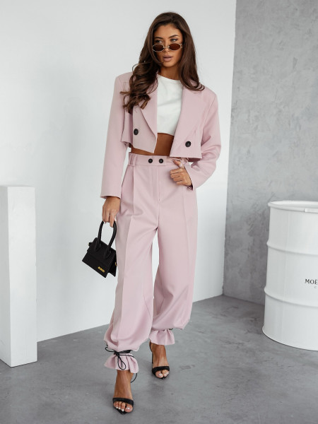 Krótka marynarka oversize CASEY - brudny róż 2