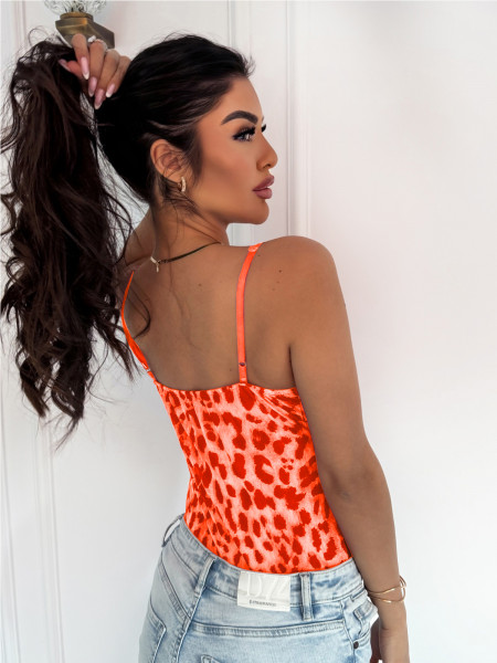 Siateczkowe body w panterkę USJA - orange