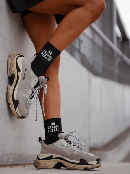 Skarpetki damskie NO DRAMA PLEASE - czarne