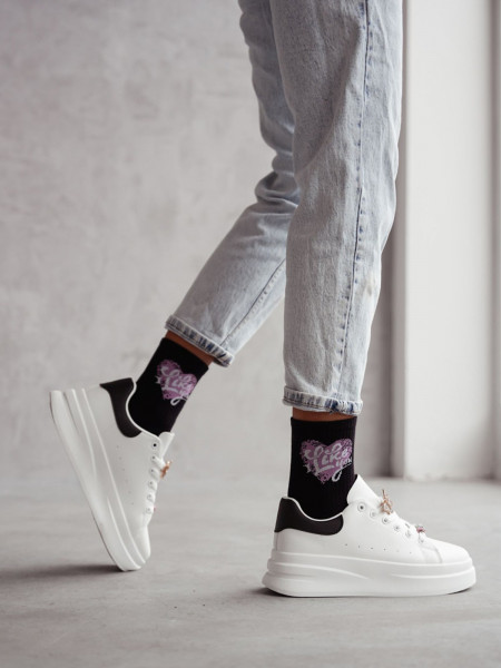 Skarpetki damskie I LIKE YOU czarne - wzór 2