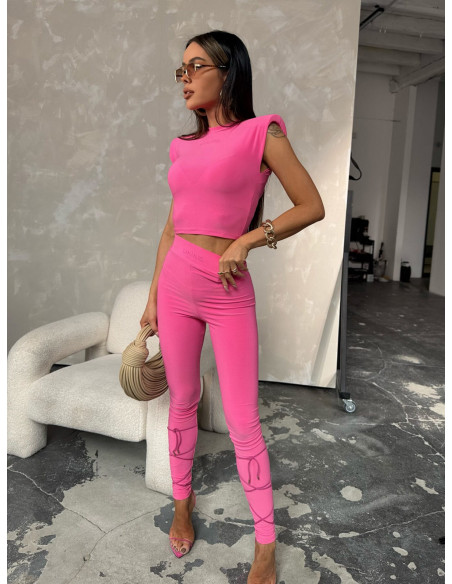 Stylowy komplet top i legginsy ORSON - różowy