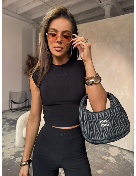 Stylowy komplet top i legginsy ORSON - czarny