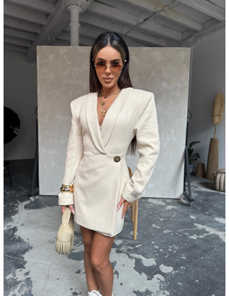 Elegancka sukienka marynarkowa CAMBRIA - beżowa