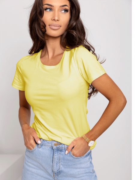 Bawełniany klasyczny t-shirt NESS - cytrynowy 2