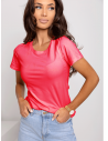 Bawełniany klasyczny t-shirt NESS - koralowy