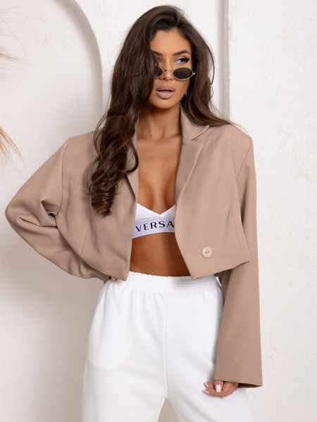 Elegancka krótka marynarka MANOA - cappuccino