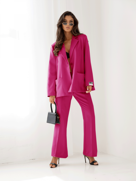 Stylowy garnitur marynarka i spodnie VARVARA - fuksjowy 2