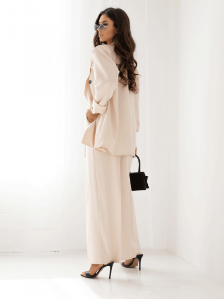 Stylowy garnitur marynarka i spodnie ULLA - beżowy 2