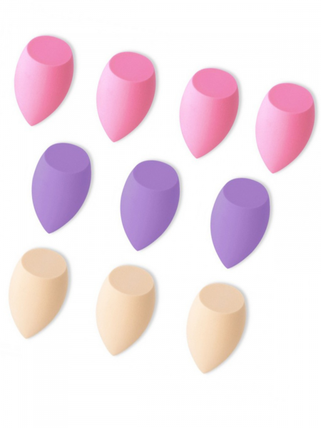 Zestaw 10 gąbeczek do makijażu PASTEL VIOLET  - wzór 1