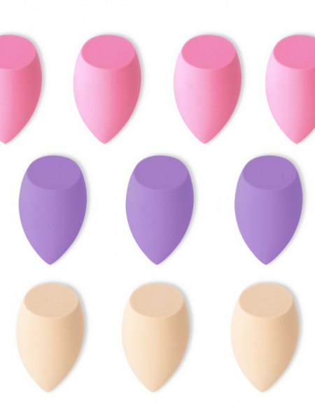 Zestaw 10 gąbeczek do makijażu PASTEL VIOLET  - wzór 1 2