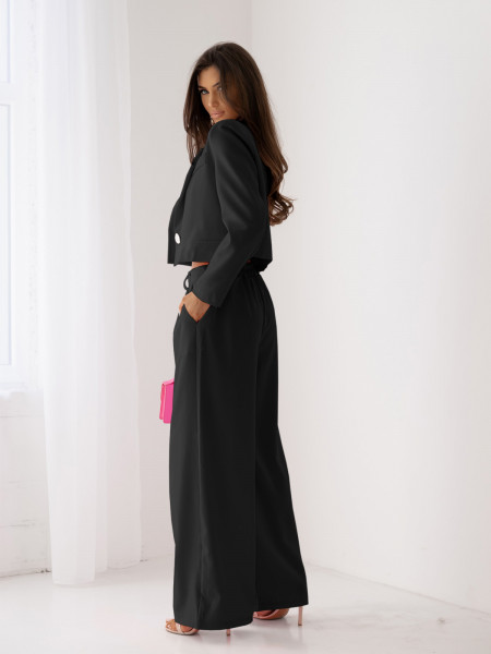 Garnitur marynarka i szerokie spodnie ALIX - czarny