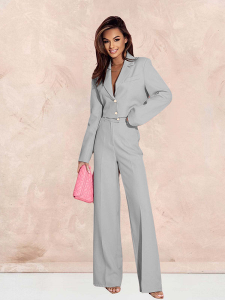 Garnitur z szerokimi spodniami YUKARI - szary 2
