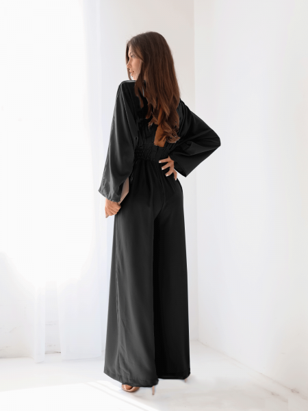 Kombinezon z szerokimi nogawkami LACEY - czarny