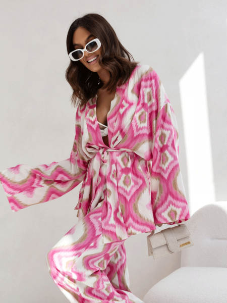 Stylowy komplet z wiskozy w print ALEXIS - wzór2