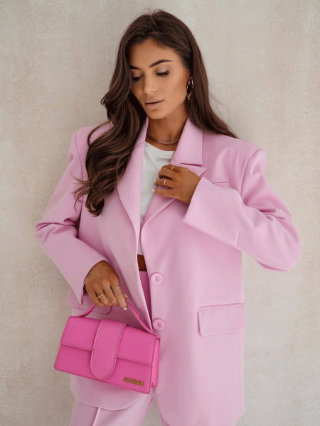 Garnitur z szerokimi spodniami DESTINY - pudrowy róż 2