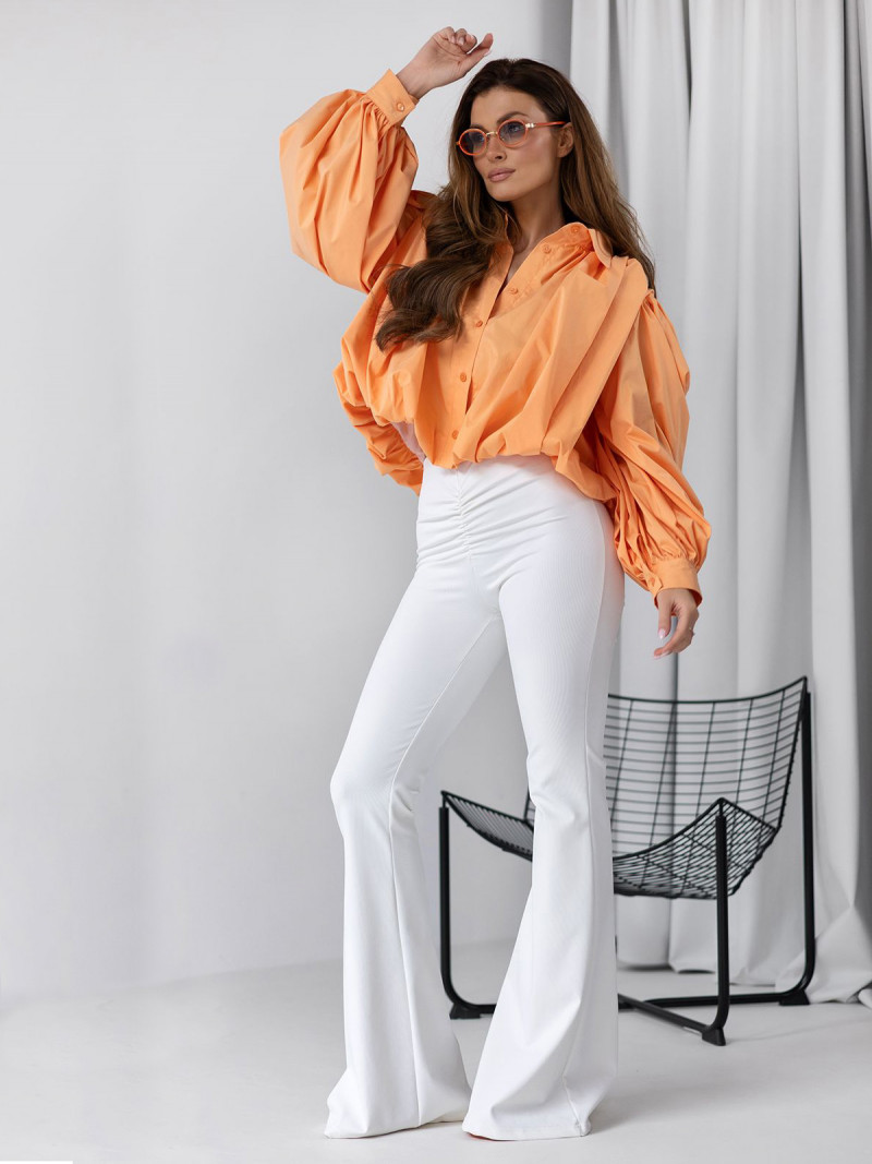 Bawełniana bluzka bombka CHICKY - orange