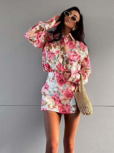 Bawełniana koszula w kwiaty NITRA - wzór 2 2