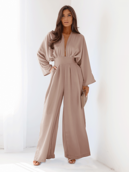 Kombinezon z szerokimi nogawkami LACEY - mocha mousse 2
