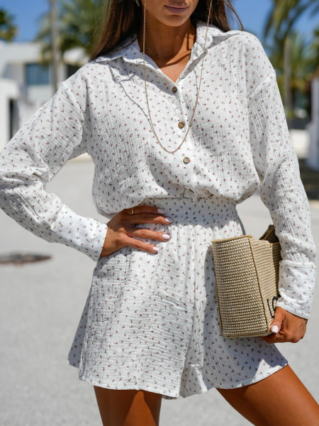 Muślinowy komplet koszula i spodenki LURIA - wzór 2