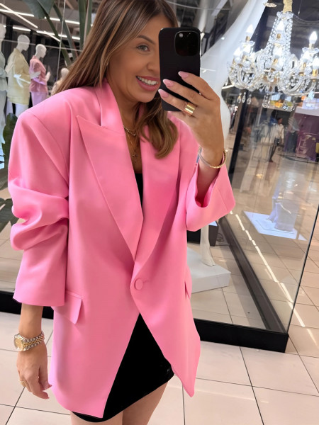 Długa marynarka oversize OLYARA - różowa