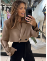 Krótka marynarka oversize ELOWEN - mocha mousse