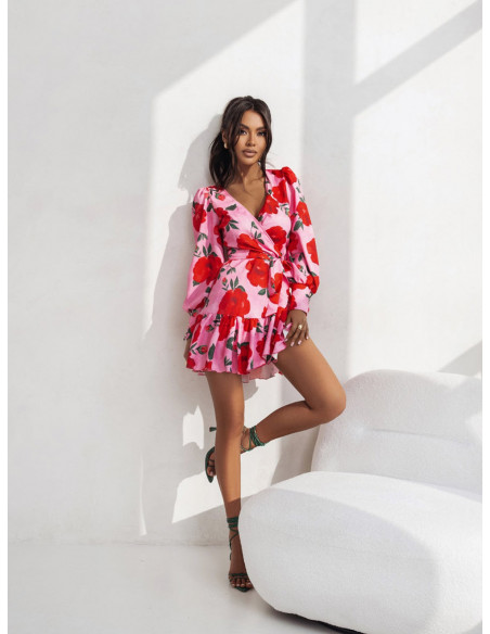 Rozkloszowana sukienka w kwiaty LIGIA - wzór 3