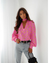 Bluzka koszulowa z wiązaniem RANDY - różowa
