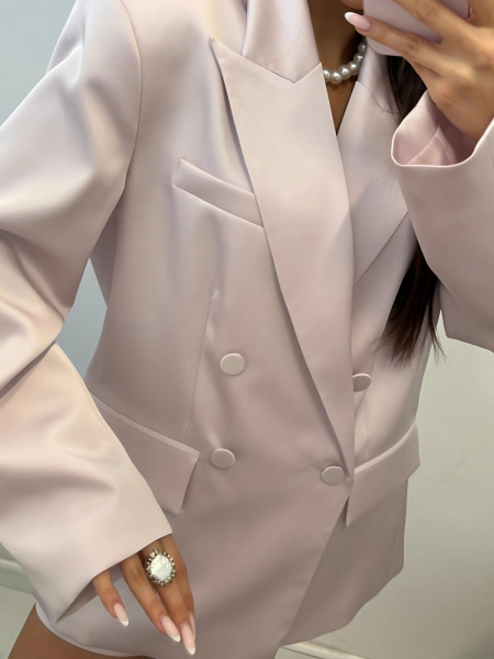 Stylowy komplet garnitur ze spódniczką mini URSA - liliowy 2