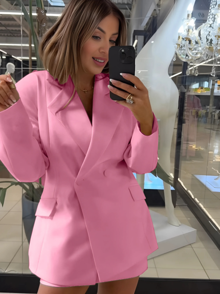 Taliowana marynarka z guzikami ALVANA - różowa