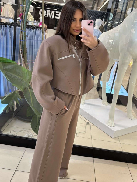 Komplet krótka kurtka + spodnie MONTI - czekoladowy 2