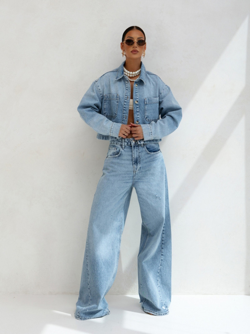 Krótka kurtka katana jeansowa JAXON -...