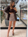 Dopasowana spódnica mini LUTIRA - mocha mousse