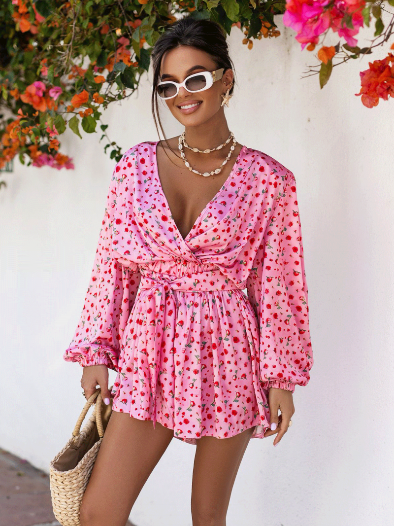 Modny krótki kombinezon z printem RISA - wzór 6