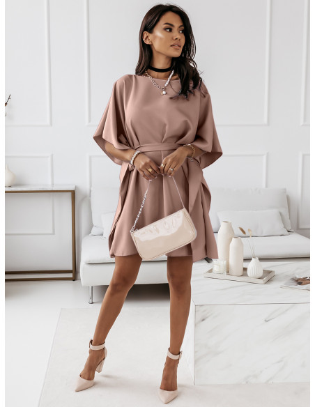 Kobieca sukienka nietoperz CANDICE - mocha mousse