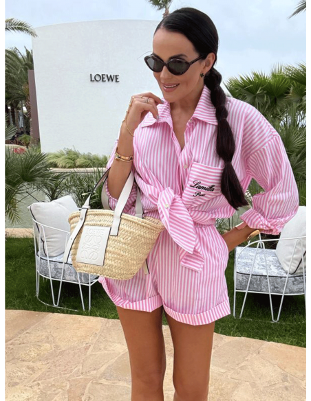 Komplet koszula i spodenki TALA - pudrowy róż