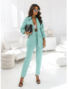 Modny garnitur marynarka i spodnie NAJAT - light blue