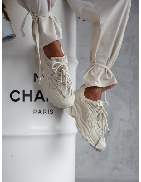 WP Buty sneakersy na tłoczonej podeszwie r.39 - beżowe