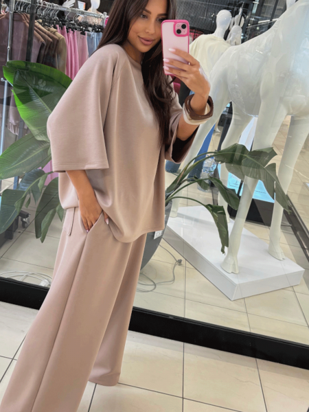 Bluzka oversize z wiskozą LILOU - mocha mousse 2