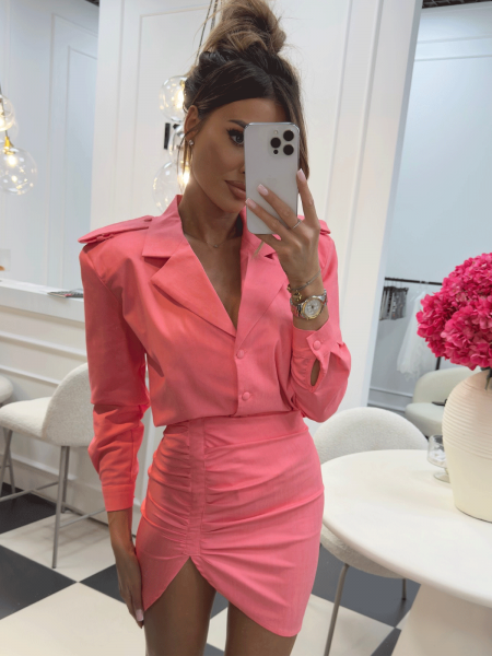 Stylowa koszula z pagonami ELLIE - koralowa 2