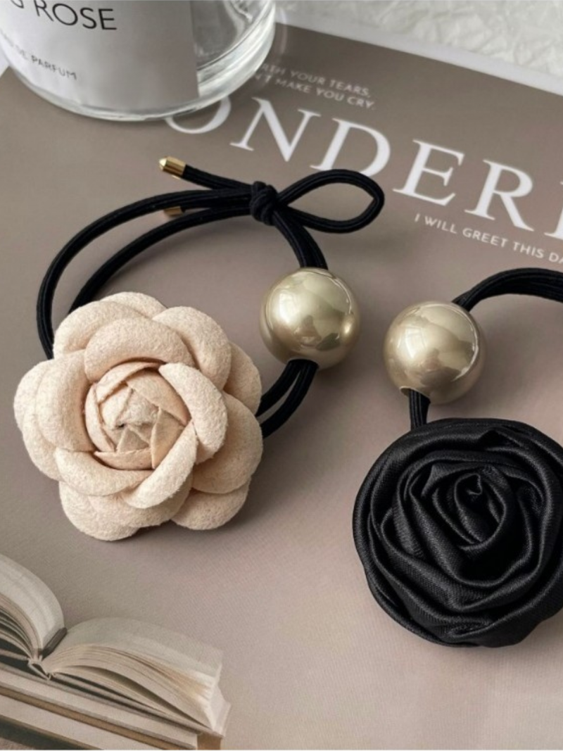 Zestaw frotek gumek z różą i perłą...