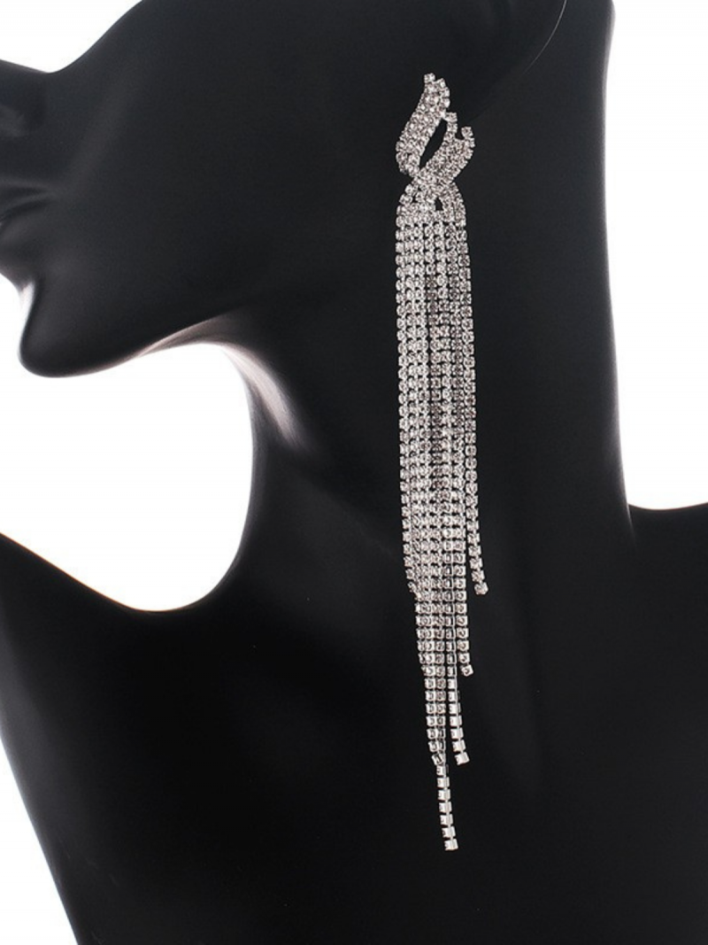 KOLCZYKI Długie 15,6 cm - srebrne