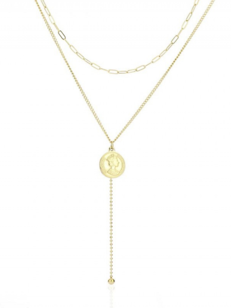 Naszyjnik stal chirurgiczna - złoty